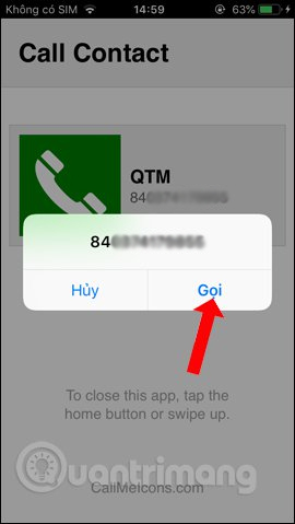 How to call a contact on the iPhone main screen Picture 14