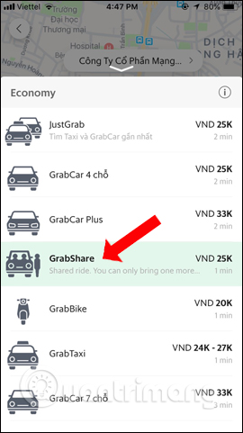 How to call cars online on GrabShare Picture 8