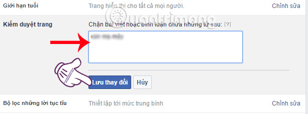 How to censor, block comments, unblock comments on Facebook Fanpage Picture 4