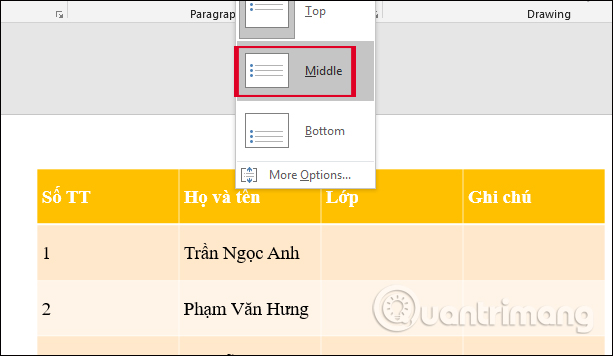 How to center the cell in the PowerPoint table Picture 3