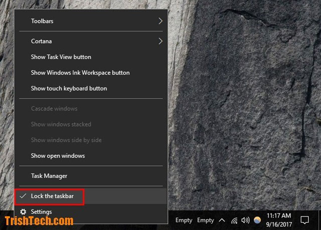 How to center the Taskbar icons in Windows 10 Picture 4