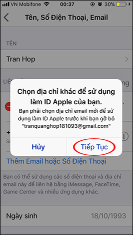 How to change Apple ID from 3rd party email to Apple email Picture 6