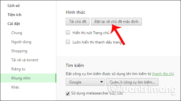 How to change Coc Coc browser wallpaper Picture 8