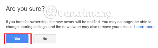 How to change folder ownership in Google Drive Picture 6