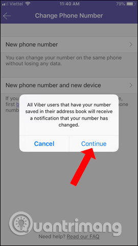 how to change my number in viber on mac