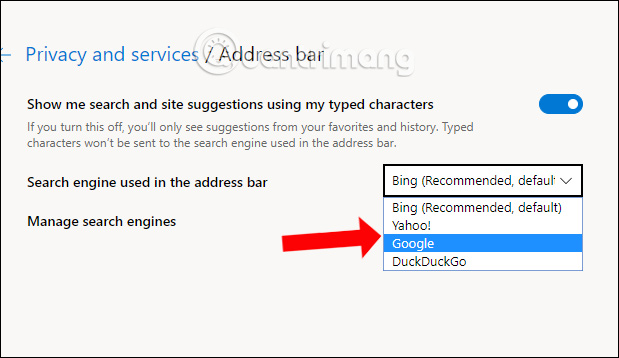 How to change search engines on Microsoft Edge Chromium Picture 4
