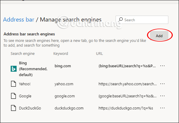 How to change search engines on Microsoft Edge Chromium Picture 5