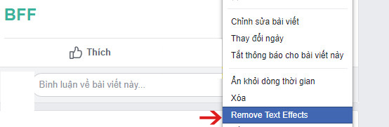 How to change the black text BFF to blue to create special effects on Facebook Picture 2
