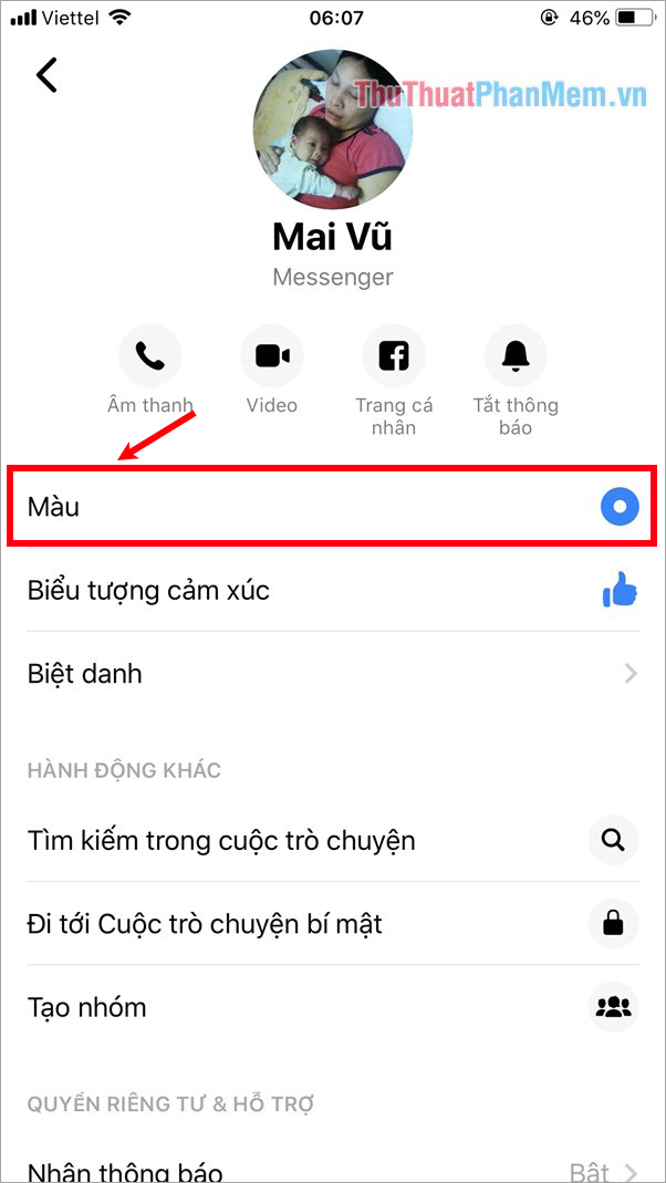 How to change the color of messages in Messenger Picture 5