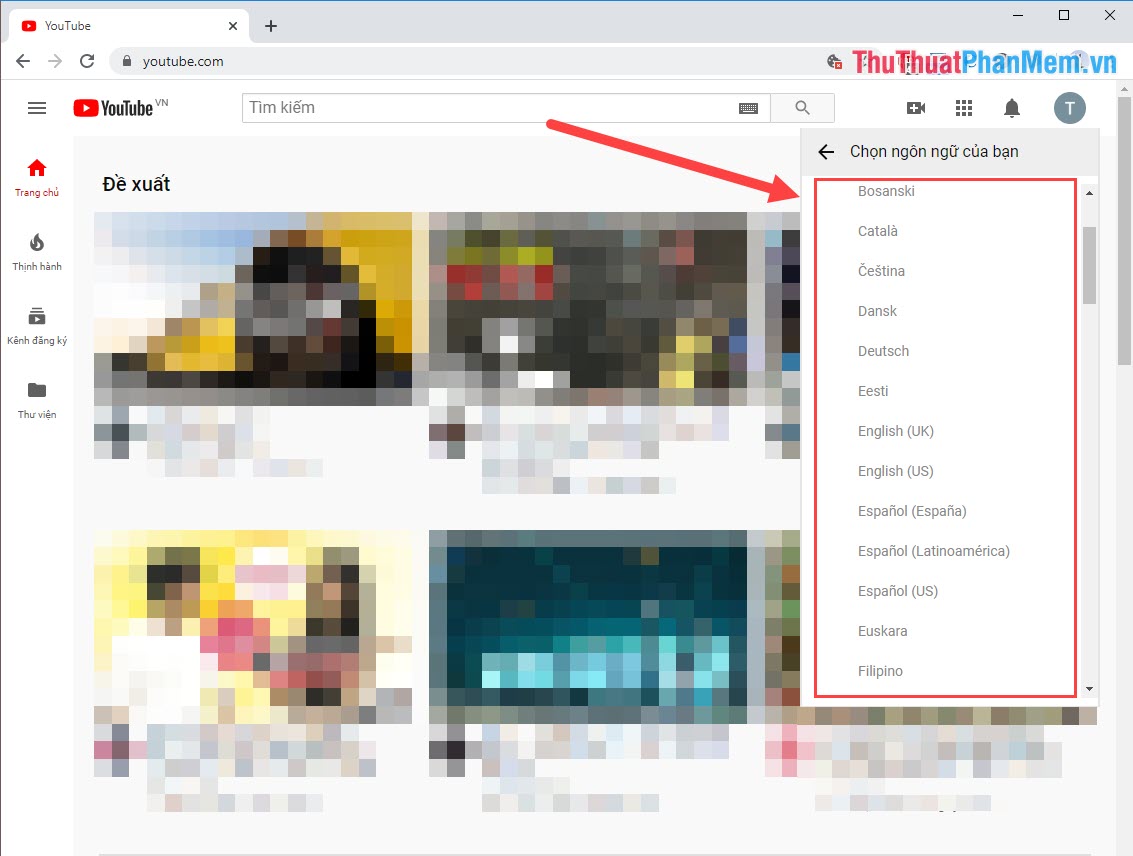 How to change the country, language on YouTube Picture 3