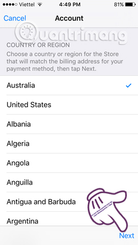 How to change the Country of the App Store account area on iPhone Picture 8