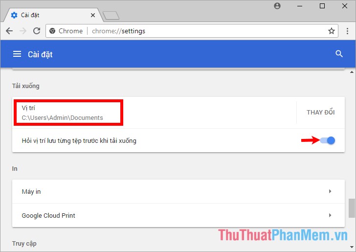 How to change the default download folder in Chrome, Coc Coc, Edge, Firefox Picture 6