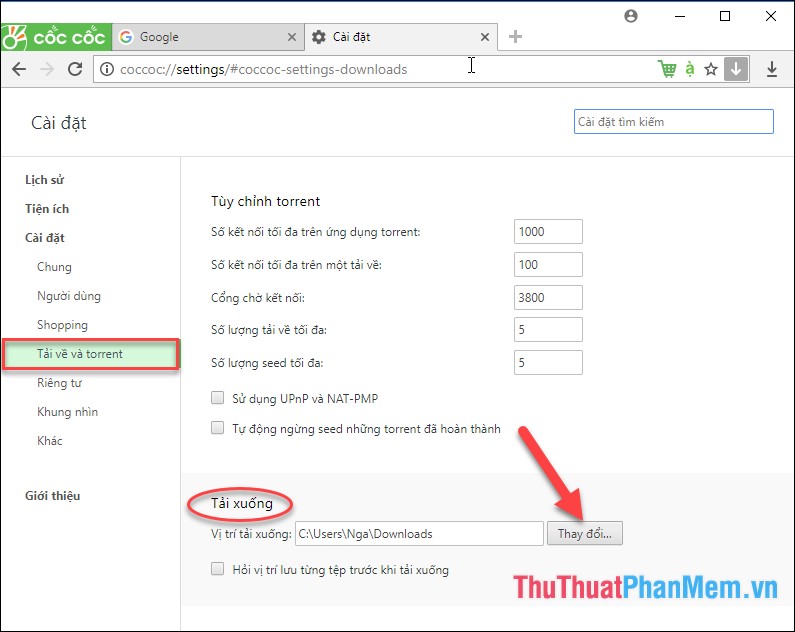 How to change the default Download folder on any browser Chrome, Coc Coc, Edge, Firefox Picture 13