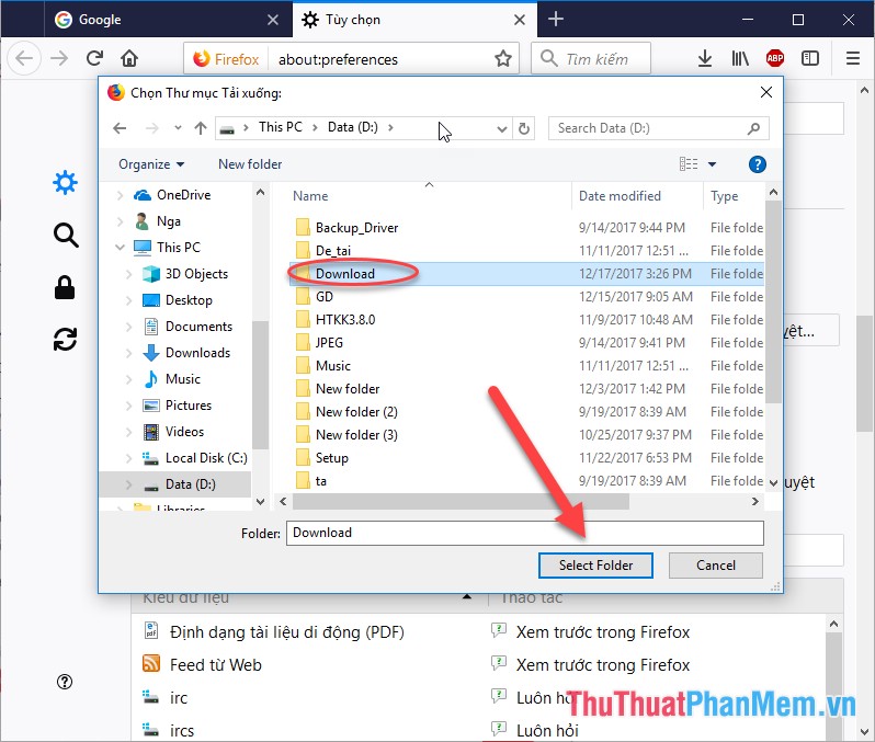 How to change the default Download folder on any browser Chrome, Coc Coc, Edge, Firefox Picture 7