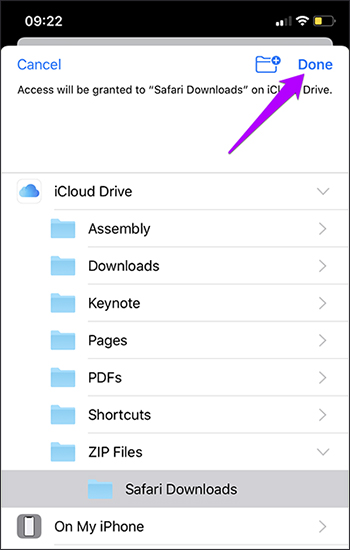 How to change the directory to save the downloaded file from Safari on iPhone Picture 7