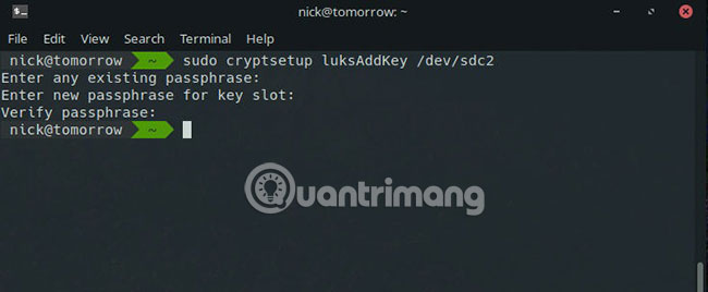 How to change the encryption password LUKS Picture 3