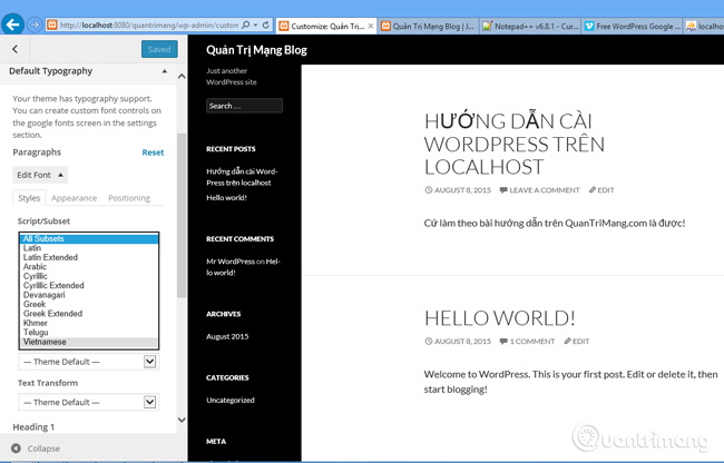 How to change the font in WordPress Picture 7