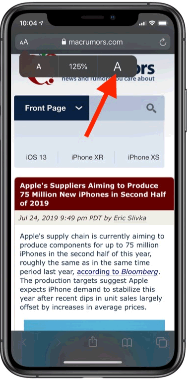 how-to-change-the-font-size-in-safari-on-iphone