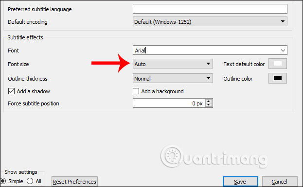 How to change the format of sub video on VLC Picture 3
