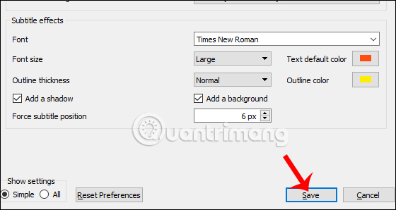 How to change the format of sub video on VLC Picture 4