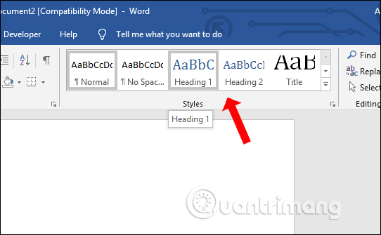 change heading styles in word