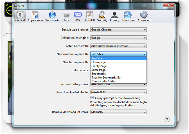 How to change the homepage in the web browser Picture 17