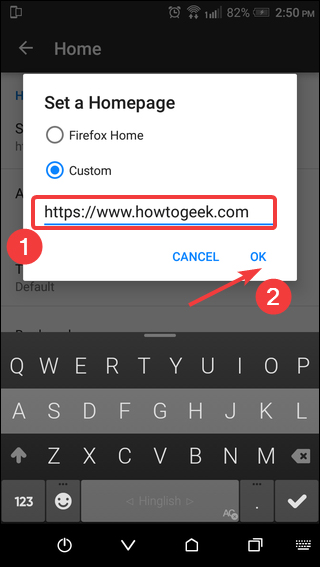 How to change the homepage in the web browser Picture 9