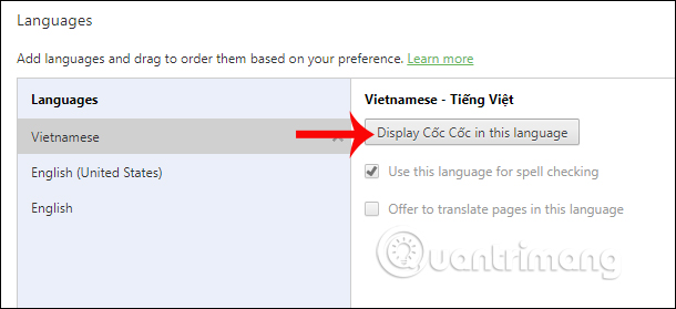How to change the language on Coc Coc browser Picture 9
