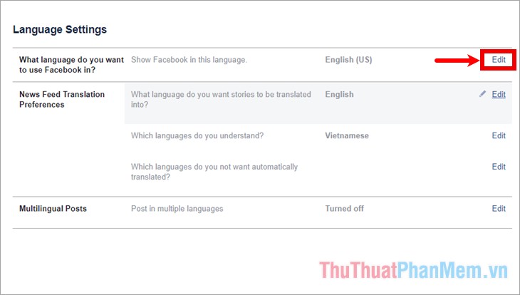 How to change the language on Facebook - Adjust the Facebook language Picture 4