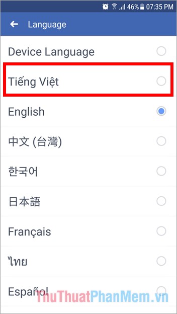 How to change the language on Facebook - Adjust the Facebook language Picture 8