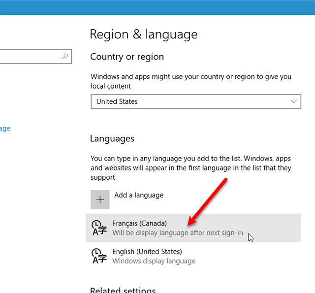How to change the language system in Windows 10 Picture 13