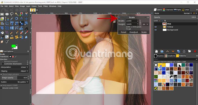 How to change the layer size in GIMP Picture 10