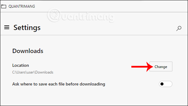 How to change the location to save the default file on Edge Chromium Picture 3