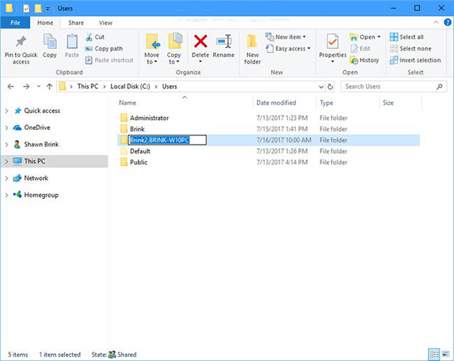 How to change the name of the User Profile folder in Windows 10 Picture 3