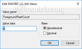 How to change the number of flashing applications on the Taskbar Windows 10 Picture 4