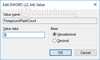 How to change the number of flashing applications on the Taskbar Windows 10 Picture 5
