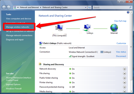 How to Change the Password to a Saved Wireless Network on a Windows Vista PC Picture 2