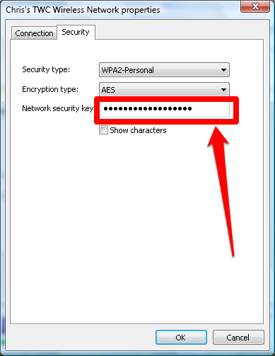 How to Change the Password to a Saved Wireless Network on a Windows Vista PC Picture 7