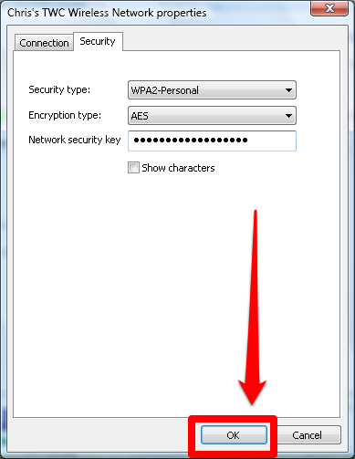 How to Change the Password to a Saved Wireless Network on a Windows Vista PC Picture 8