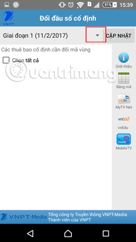 How to change the phone area code with VNPT Update Contacts Picture 5