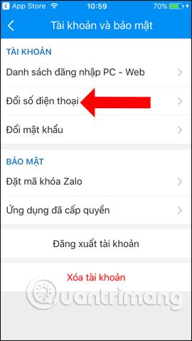 Picture 4 of How to change the phone number registered for Zalo does not lose contacts