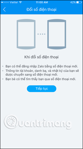 Picture 5 of How to change the phone number registered for Zalo does not lose contacts