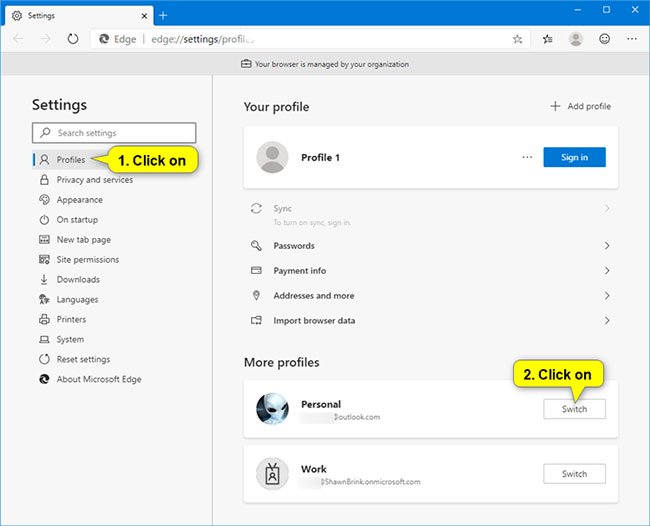 How to change the profile picture in Microsoft Edge Chromium