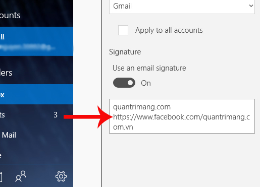 How to change the signature on Windows 10 Mail Picture 4