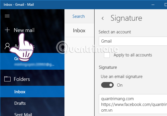 How to change the signature on Windows 10 Mail Picture 6