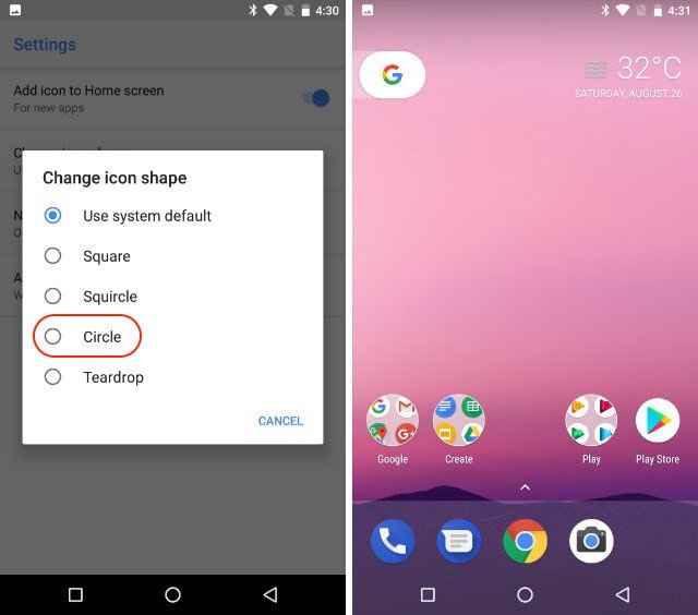 How to change the square icon on Anroid 8.0 Oreo for Nexus devices Picture 4