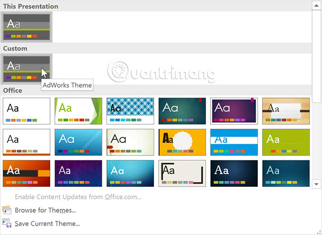 How to change the theme in PowerPoint 2016 Picture 21