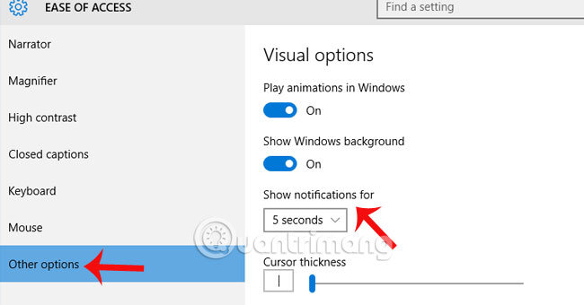 How to change the time to display notifications on Windows 10 Picture 3