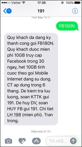 Picture 3 of How to change to Viettel Student sim and register for a 10GB Facebook package for free