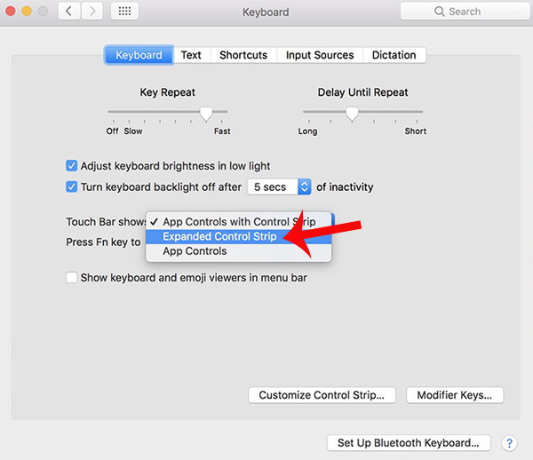 How to change Touch Bar into traditional key row on Macbook Pro Picture 3